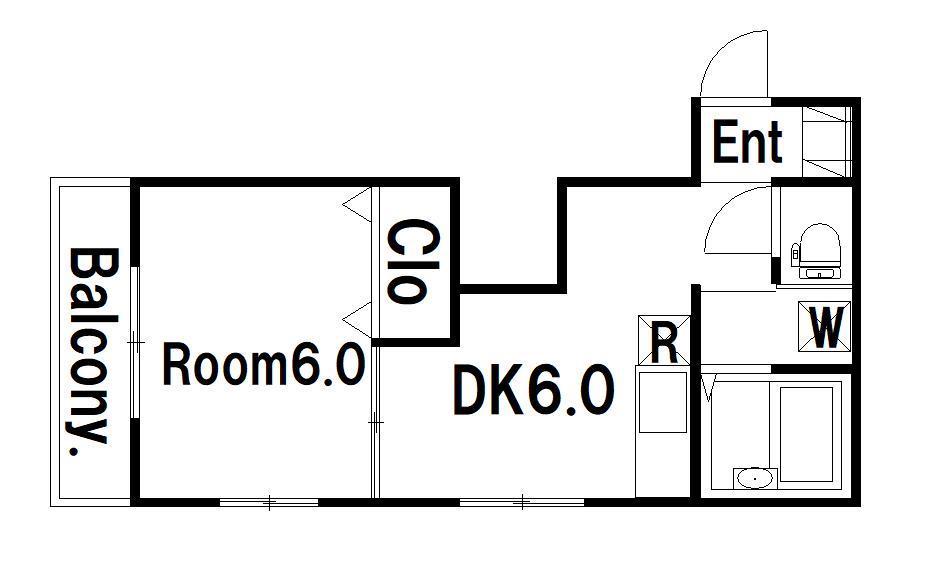 コフレI(1DK/2階)の間取り写真