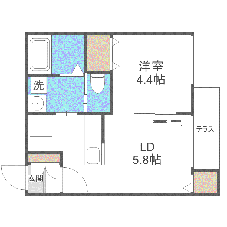 GRANMODE山鼻(1LDK/3階)の間取り写真