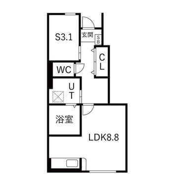 J.BREATH(1SK/1階)の間取り写真