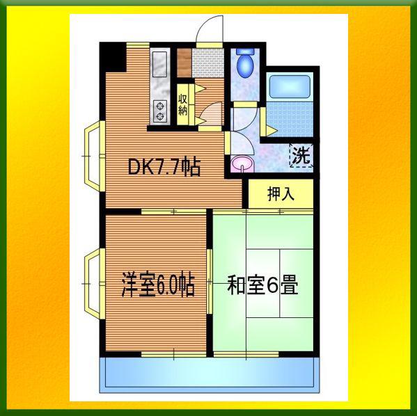 サニーハイツ(2DK/3階)の間取り写真