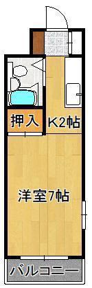 PLイースト枝光(ワンルーム/3階)の間取り写真