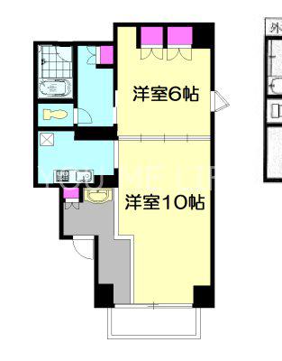 フレッサ鵠沼(1LDK/4階)の間取り写真