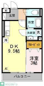 セントラル(1LDK/3階)の間取り写真