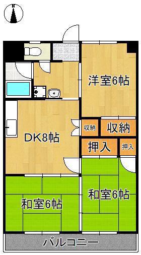 ダルマックスビル(3DK/3階)の間取り写真