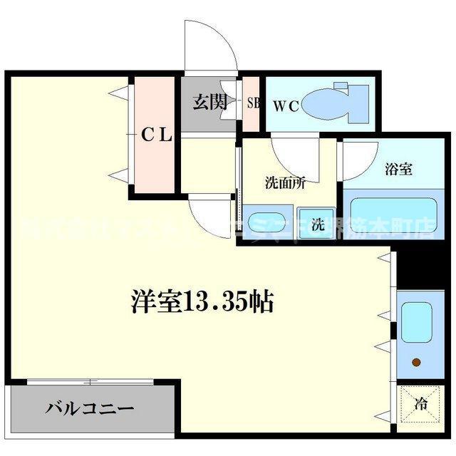 パラード北浜(ワンルーム/3階)の間取り写真