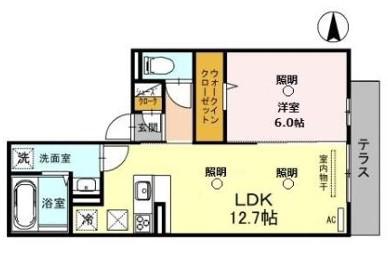 ガーデンハイツ(1LDK/1階)の間取り写真