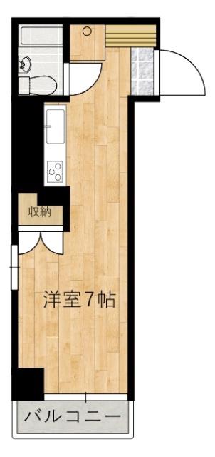 コスミック(ワンルーム/3階)の間取り写真