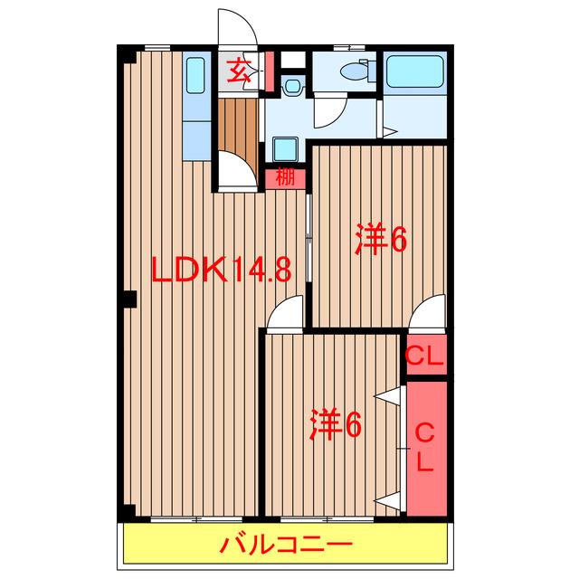 エクセルコート壱番館・弐番館(3LDK/1階)の間取り写真