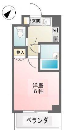 マテリアル府中(1K/3階)の間取り写真