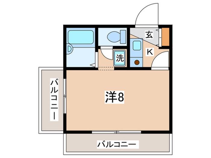 HARAビル(1K/4階)の間取り写真