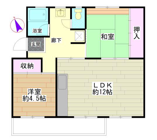 藤の台団地32号棟(2LDK/3階)の間取り写真