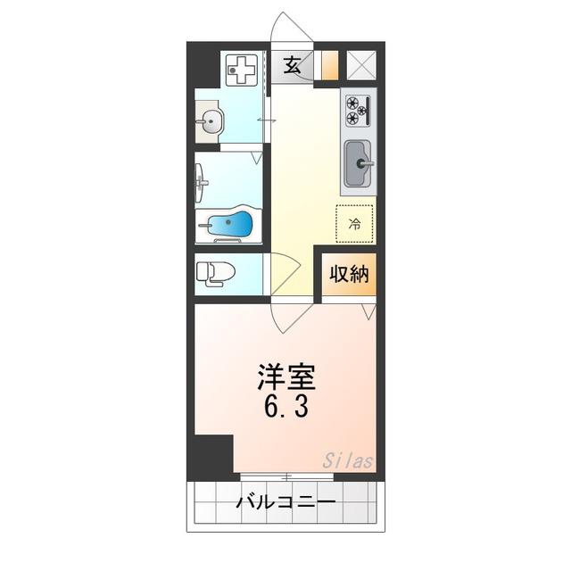 千葉・住吉(1K/5階)の間取り写真