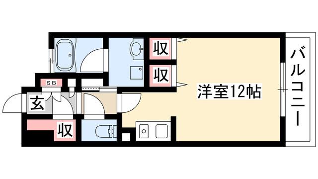 サンマリーノ(ワンルーム/11階)の間取り写真