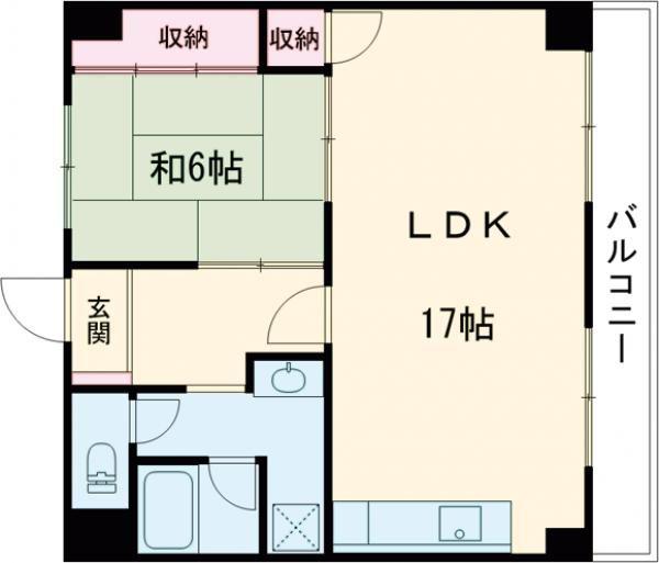 ロータスプラザ(1LDK/4階)の間取り写真