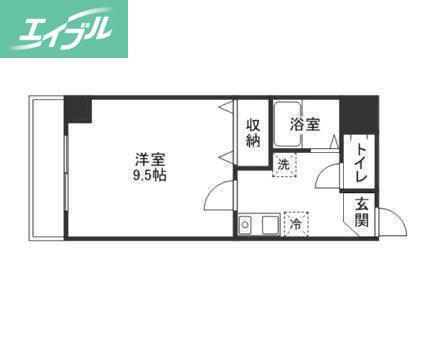 PALAZZOWAKO(1K/4階)の間取り写真