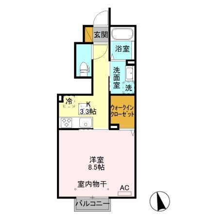 コンフォール川崎II(1K/1階)の間取り写真