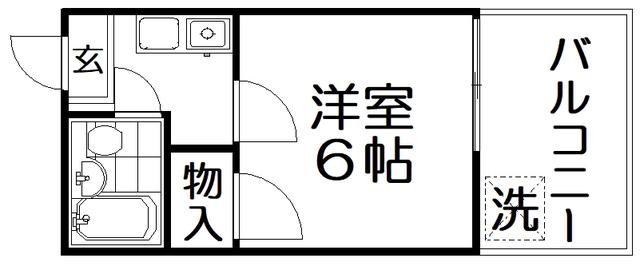 香里さくらハイツIII(1K/5階)の間取り写真