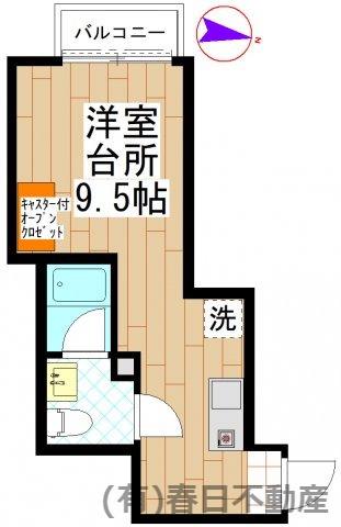 シャトームートン新船橋(ワンルーム/1階)の間取り写真