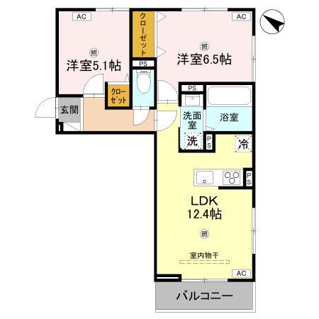 D-REGALO下馬S(2LDK/3階)の間取り写真