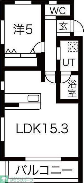 高崎栄町スターレジデンス(1LDK/1階)の間取り写真