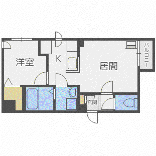 リュクス菊水(1LDK/4階)の間取り写真