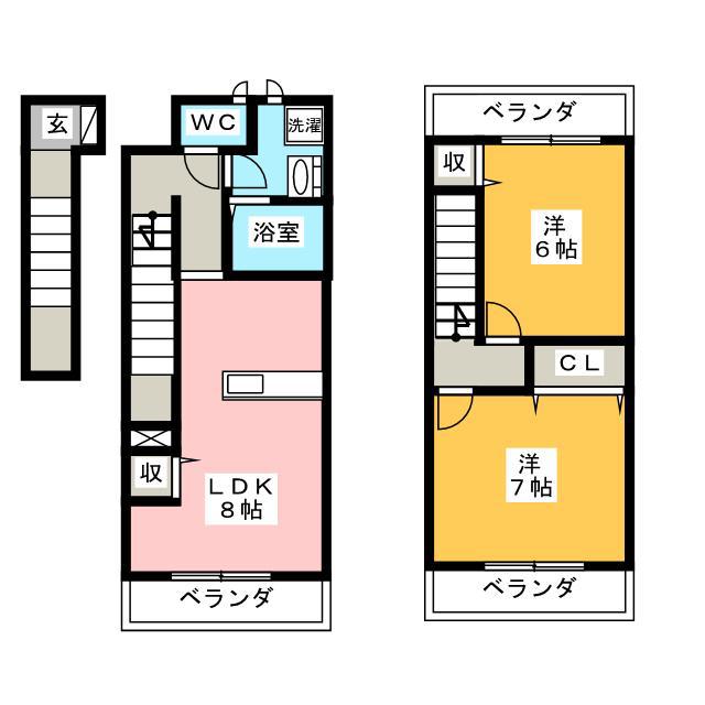 メニープログレス A(2LDK/2階)の間取り写真