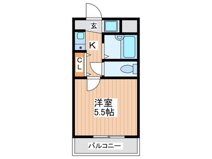高栄マンション(1K/2階)の間取り写真