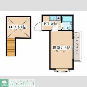 イーストウェル長津田(1K/1階)の間取り写真