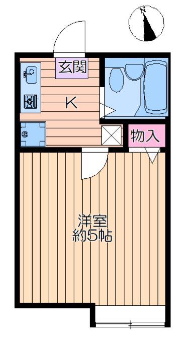 ユースフォーラム西瑞江B(1K/2階)の間取り写真