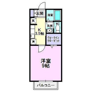 サニーコートフクハラ(1K/2階)の間取り写真