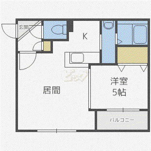 シティレジデンス(1LDK/2階)の間取り写真