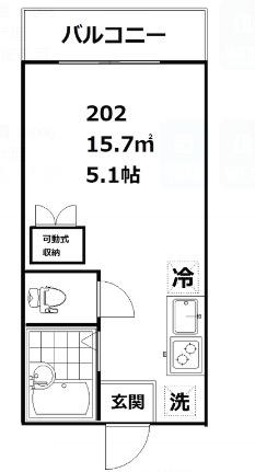 インベスト品川15(ワンルーム/2階)の間取り写真