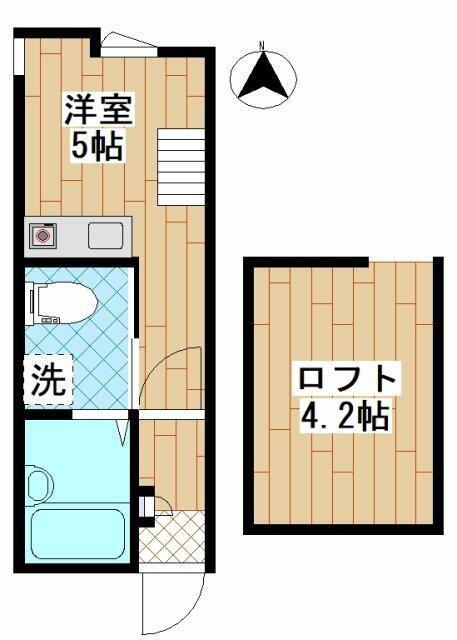 グレースウッド溝口(1K/1階)の間取り写真