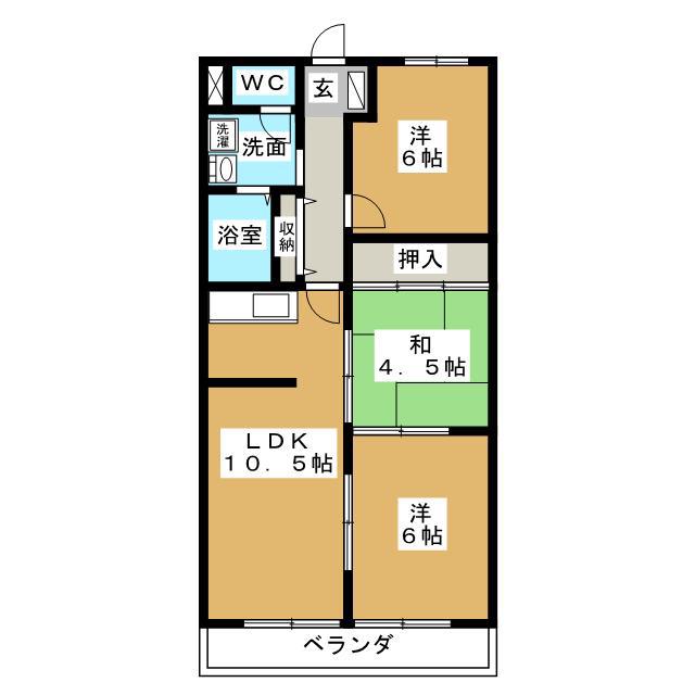 ルミエール山手(3LDK/2階)の間取り写真