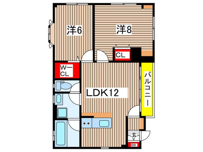 メゾン・ピア(2LDK/3階)の間取り写真