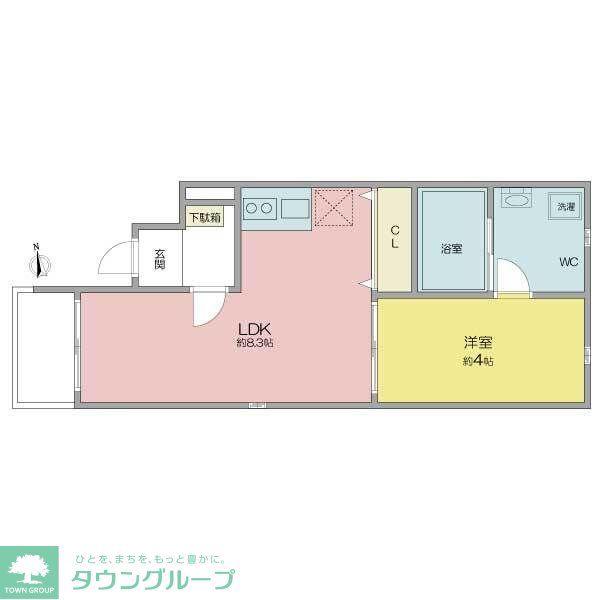 ノーザンクロス(1LDK/1階)の間取り写真