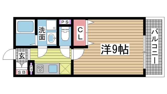 ルネドールマノ(1K/1階)の間取り写真