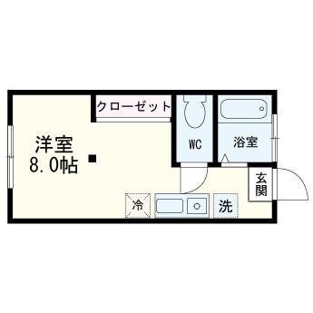 メゾンドブーロー(ワンルーム/2階)の間取り写真