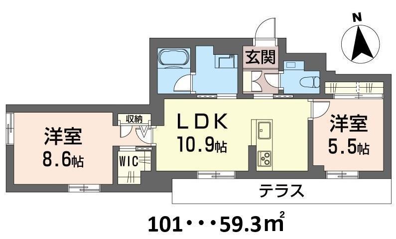 ココル・イグレック(2LDK/1階)の間取り写真