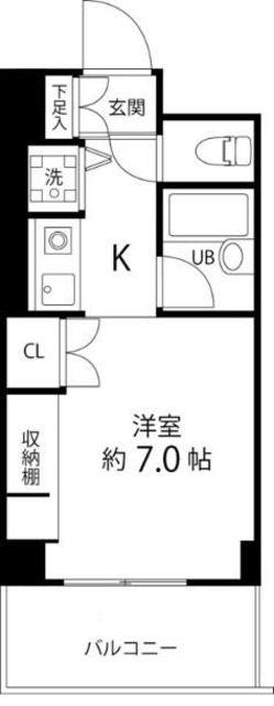 T′S GARDEN都筑ふれあいの丘(ワンルーム/5階)の間取り写真