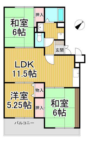 パークサイド瑞穂(3LDK/3階)の間取り写真