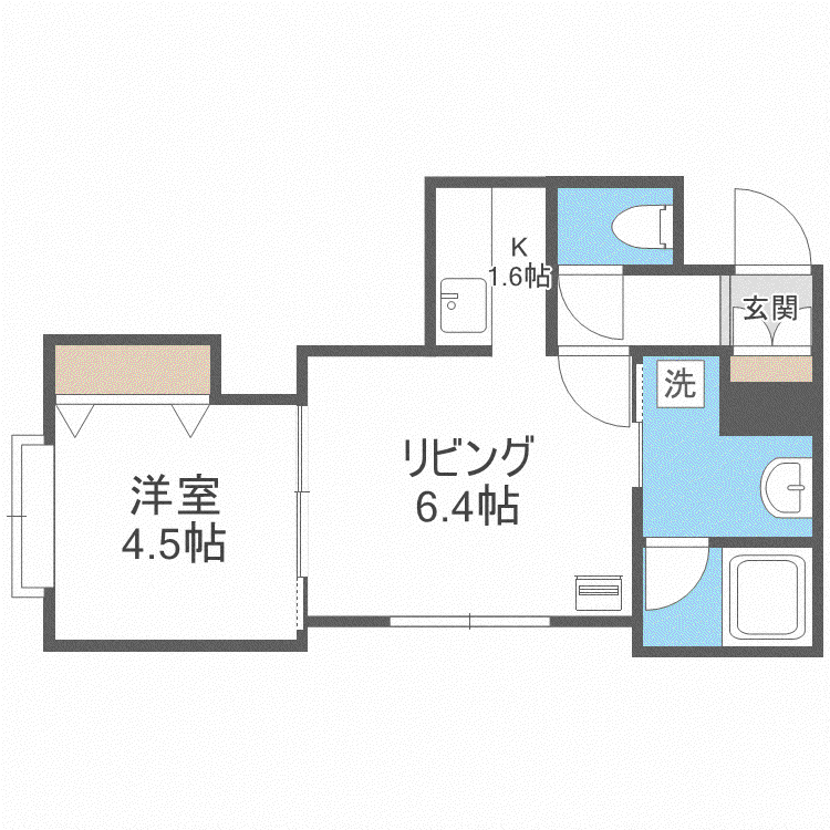 ブレス74(1LDK/3階)の間取り写真