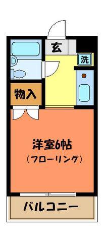 クロノス八王子(ワンルーム/1階)の間取り写真
