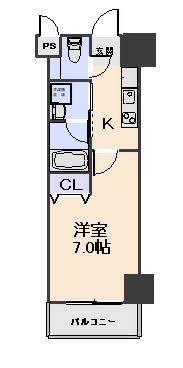 ルミエール藤棚(1K/2階)の間取り写真