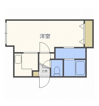 プランドール美園(ワンルーム/1階)の間取り写真
