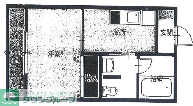 あけぼの(1K/2階)の間取り写真
