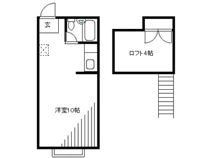 エクセルシャトー福田町(1K/2階)の間取り写真
