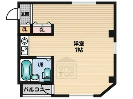 ハイツ・オーワイ(ワンルーム/3階)の間取り写真