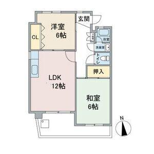 肥後ビル(2LDK/3階)の間取り写真