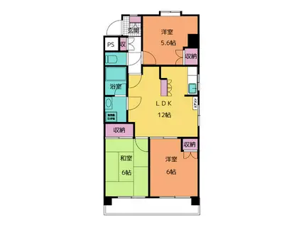 ノーヴァ・フレア(3LDK/2階)の間取り写真